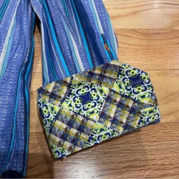 ROBERT GRAHAM Cotton Long-Sleeved Flip Cuff Dress Shirt Blue Southwest Stripe XL - Picture 3 of 9